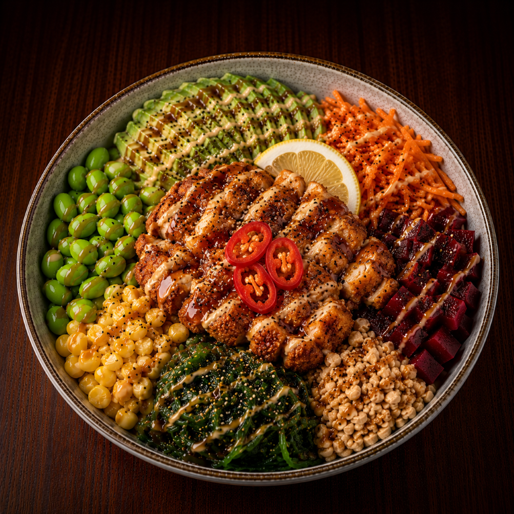 Poke Bowl mit Crispy Chicken