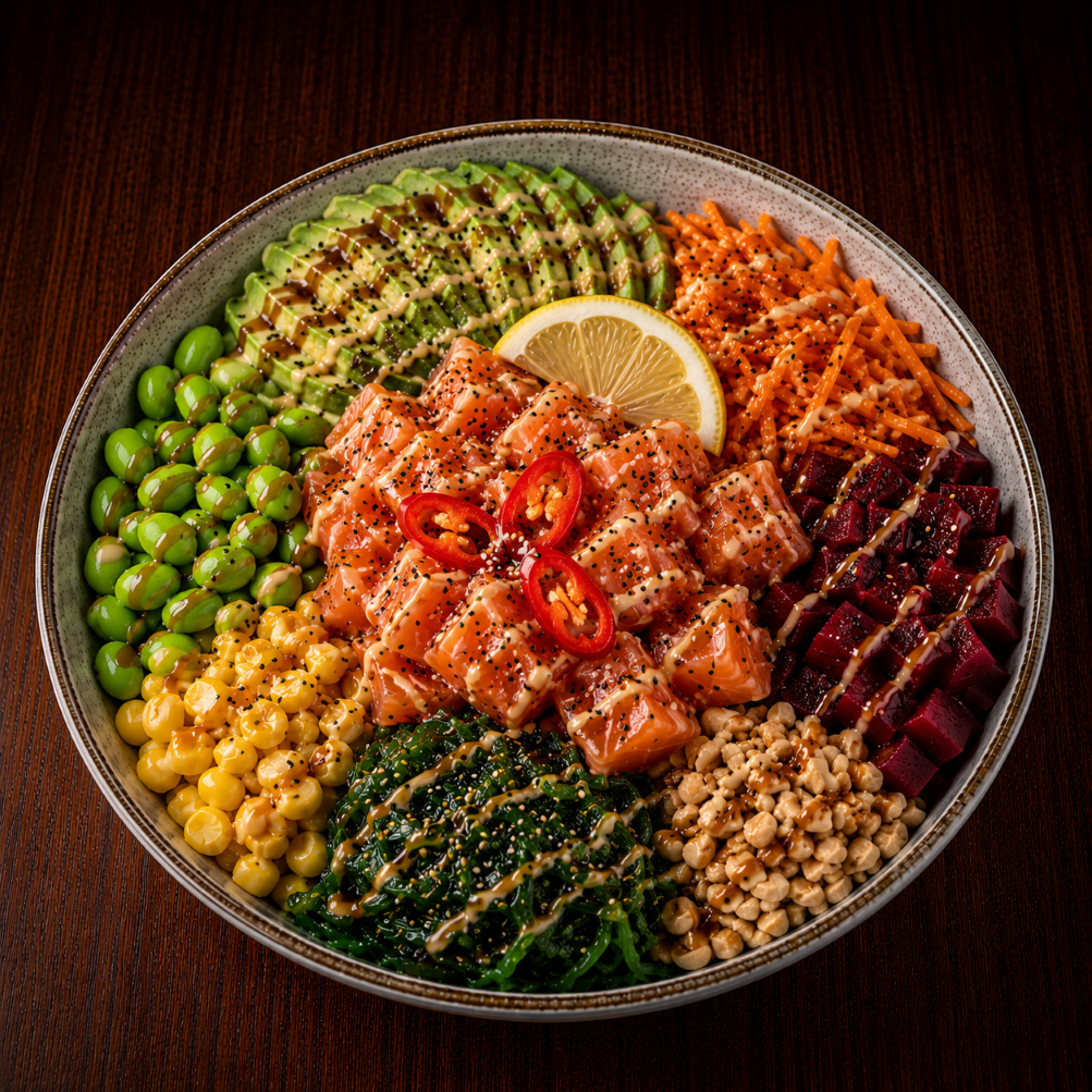 Poke Bowl mit Lachs